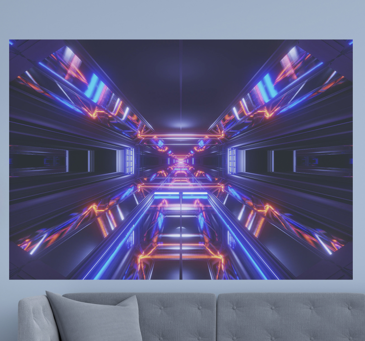 Abstract fotobehang futuristisch neon pad - TenStickers