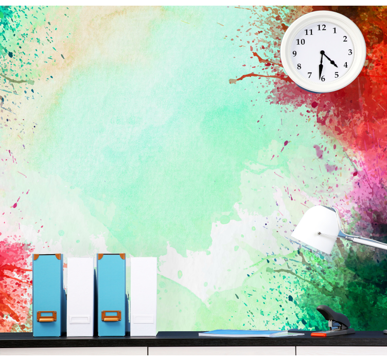 Abstract fotobehang kleurrijke spetter motieven - TenStickers