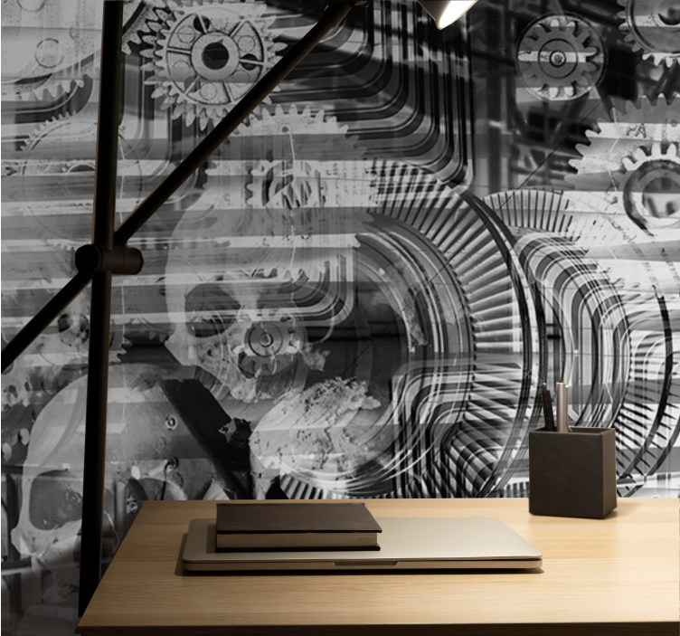 Abstract fotobehang mechanische schedelpaterns - TenStickers