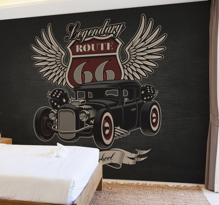 Fotobehang auto Serviceroute - TenStickers