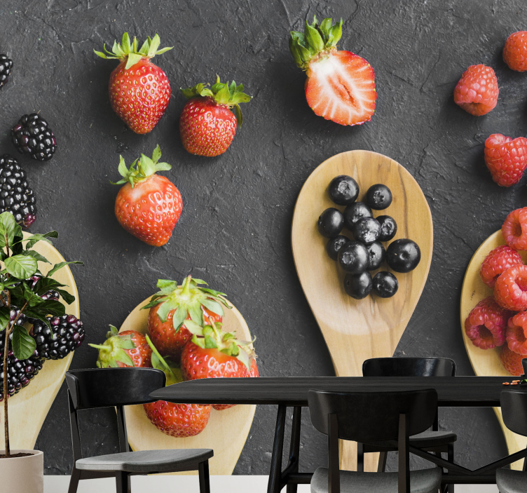 Bloemen foto behang berry collectie weergave - TenStickers