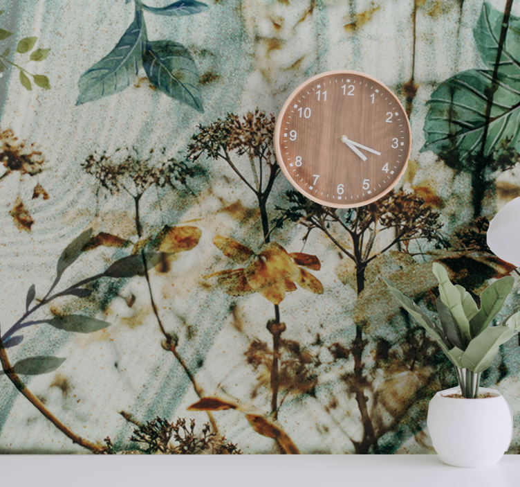 Bloemen foto behang bloemen en bladeren arrangement - TenStickers