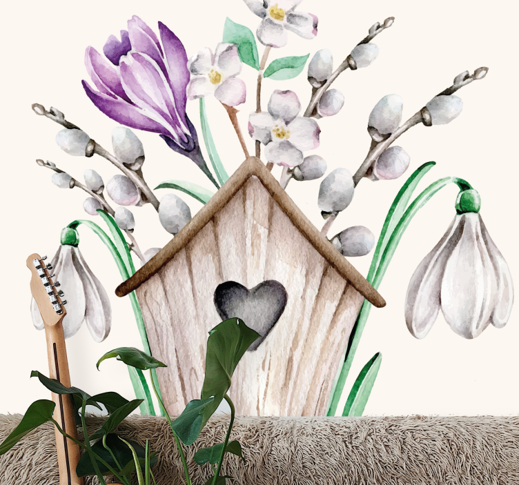 Bloemen foto behang cottage bloemenarrangement - TenStickers