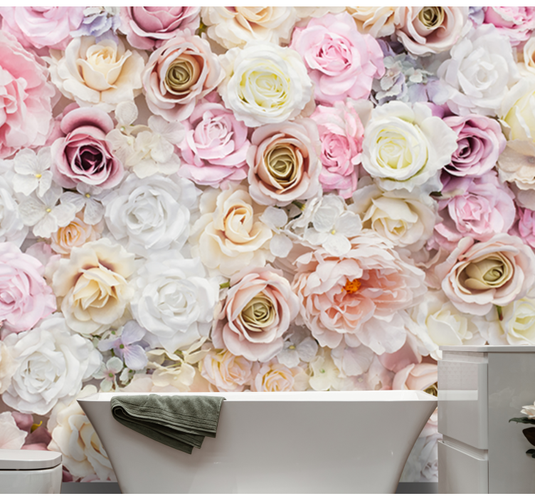 Bloemen foto behang delicaat rozenarrangement - TenStickers