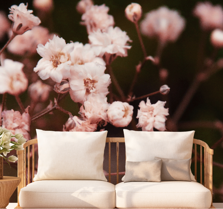 Bloemen foto behang delicate bloeiende bloemen - TenStickers