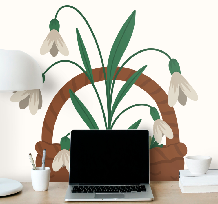 Bloemen foto behang delicate sneeuwklokjes bloesem - TenStickers