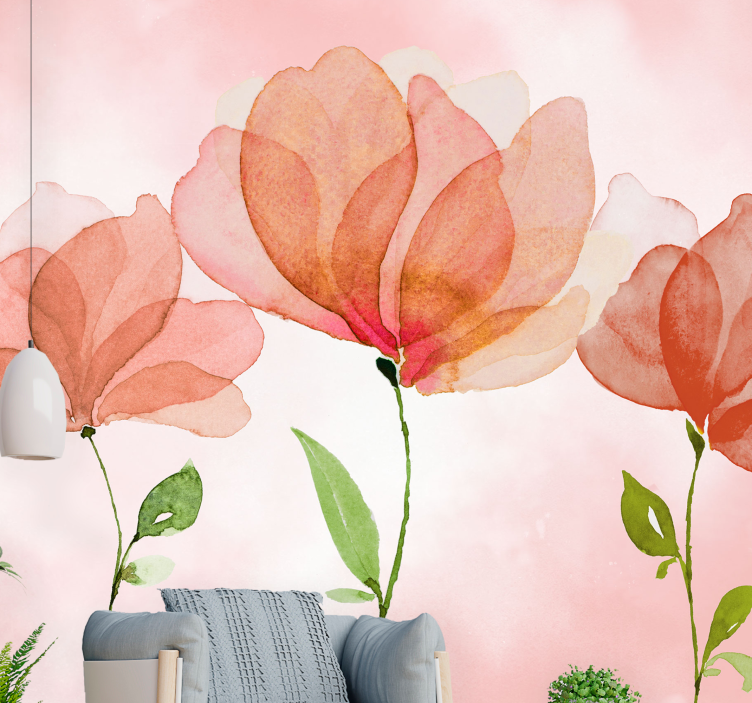Bloemen foto behang elegante bloemenbloesems - TenStickers