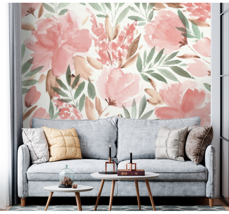 Bloemen foto behang elegante bloemenontwerp - TenStickers