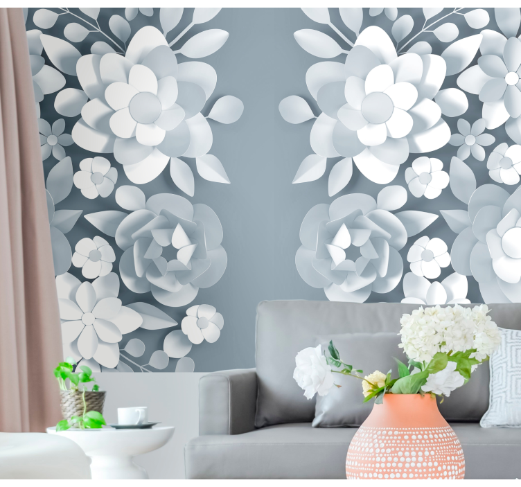 Bloemen foto behang elegante botanische motieven - TenStickers