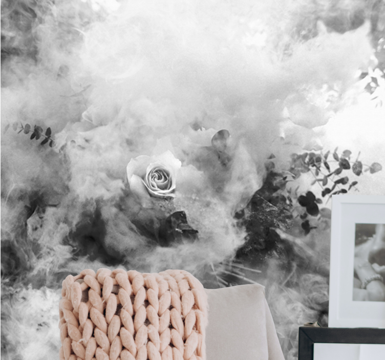 Bloemen foto behang etereen witte roos - TenStickers