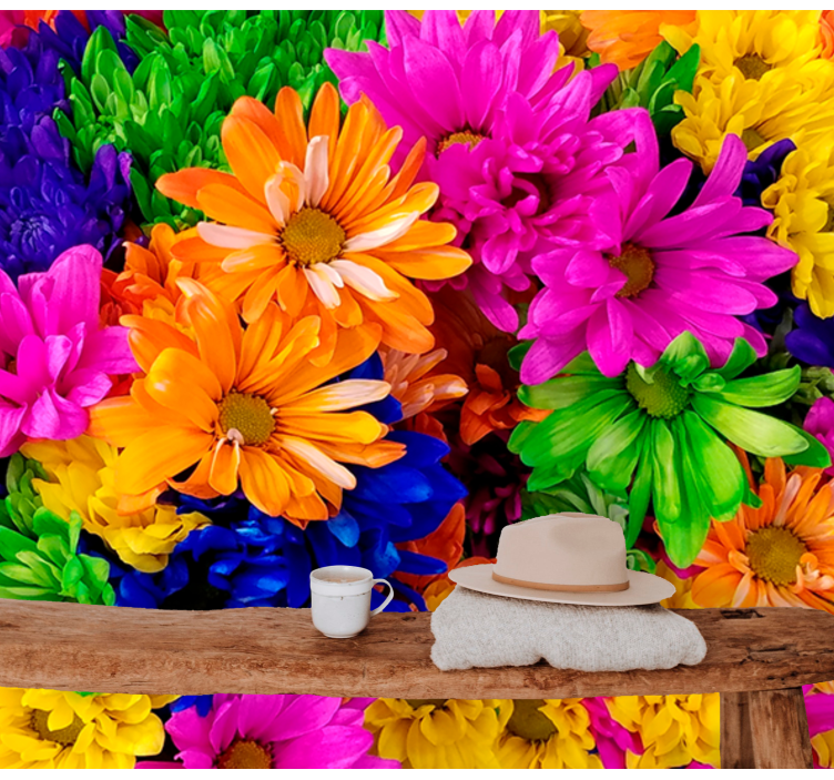 Bloemen foto behang kleurrijke botanische schikking - TenStickers