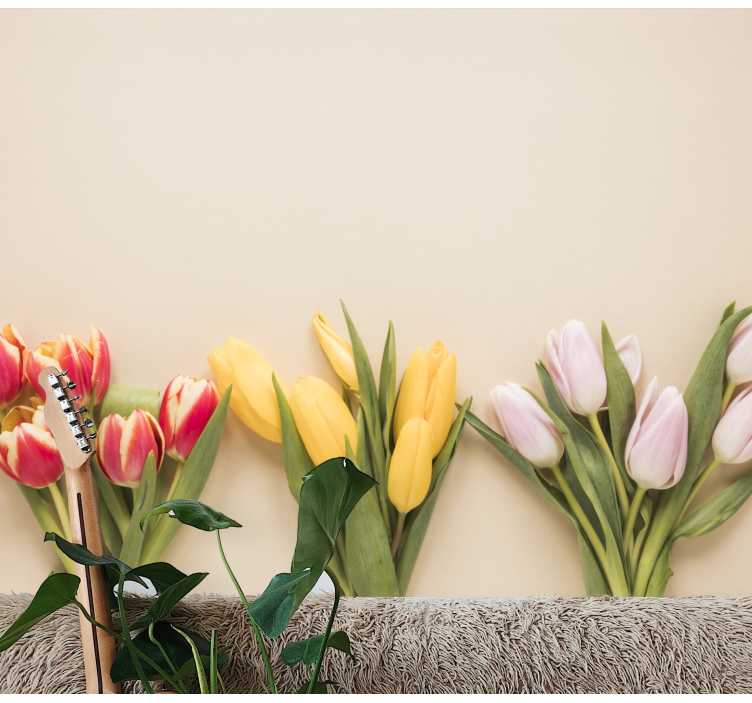 Bloemen foto behang kleurrijke tulpenarrangement - TenStickers