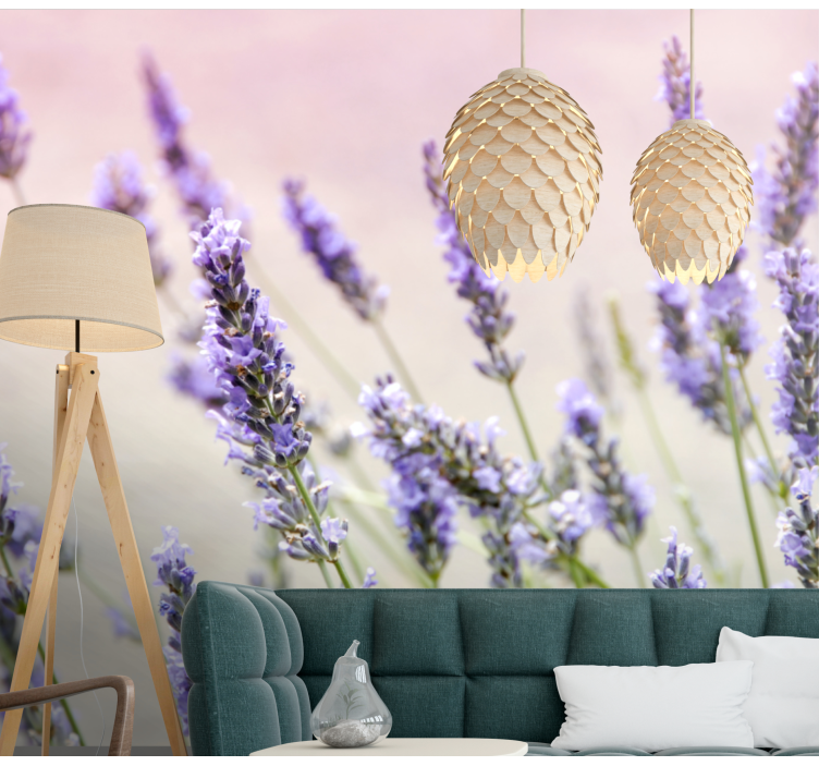 Bloemen foto behang lavendel bloemige elegantie - TenStickers