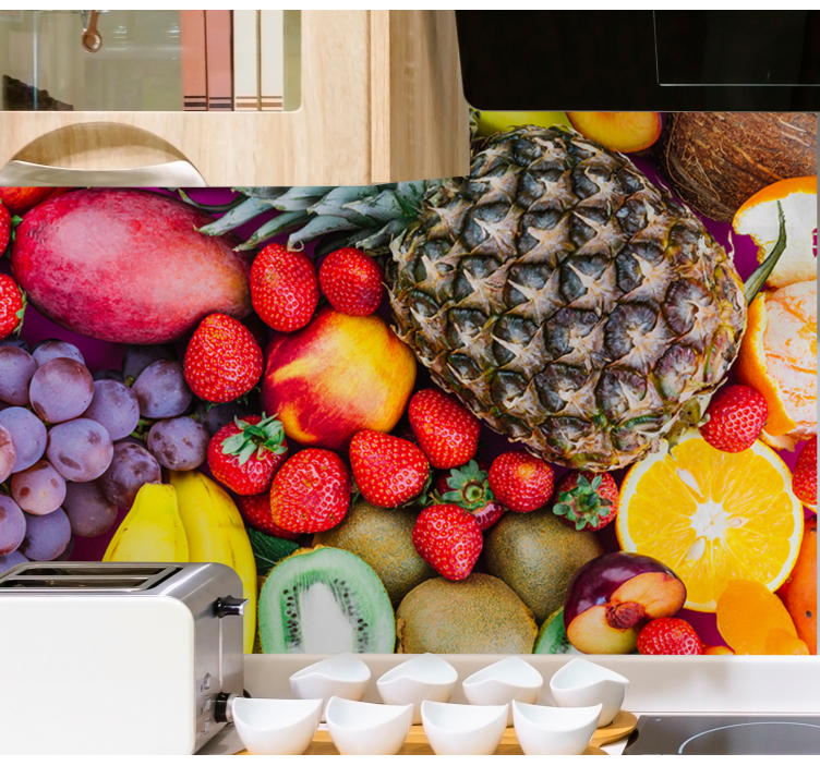 Bloemen foto behang levendige fruitmix - TenStickers