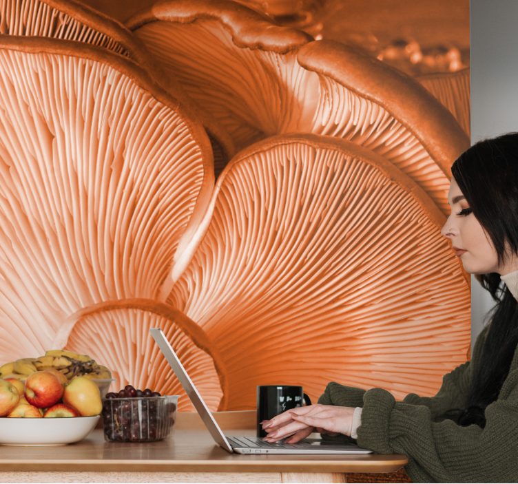 Bloemen foto behang paddenstoelen textuur display - TenStickers