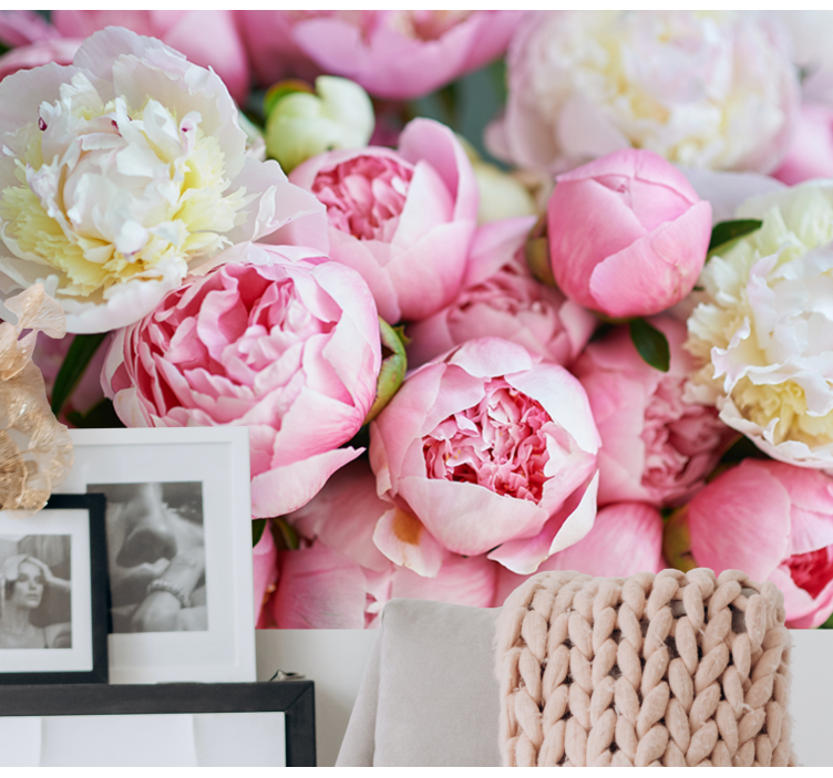 Bloemen foto behang peony bloesem collectie - TenStickers