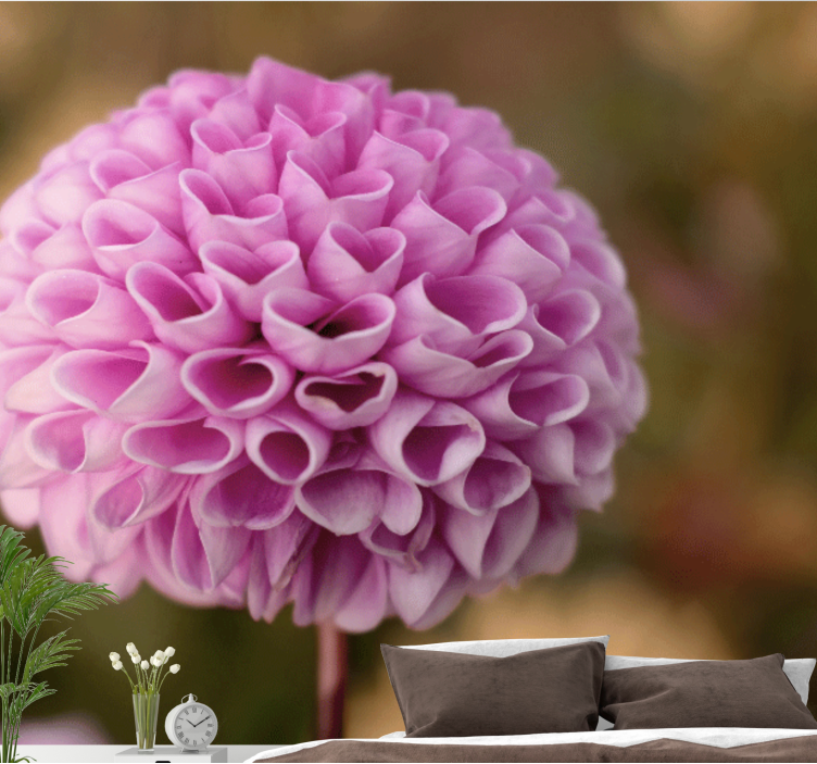 Bloemen foto behang roze bloemenbol - TenStickers