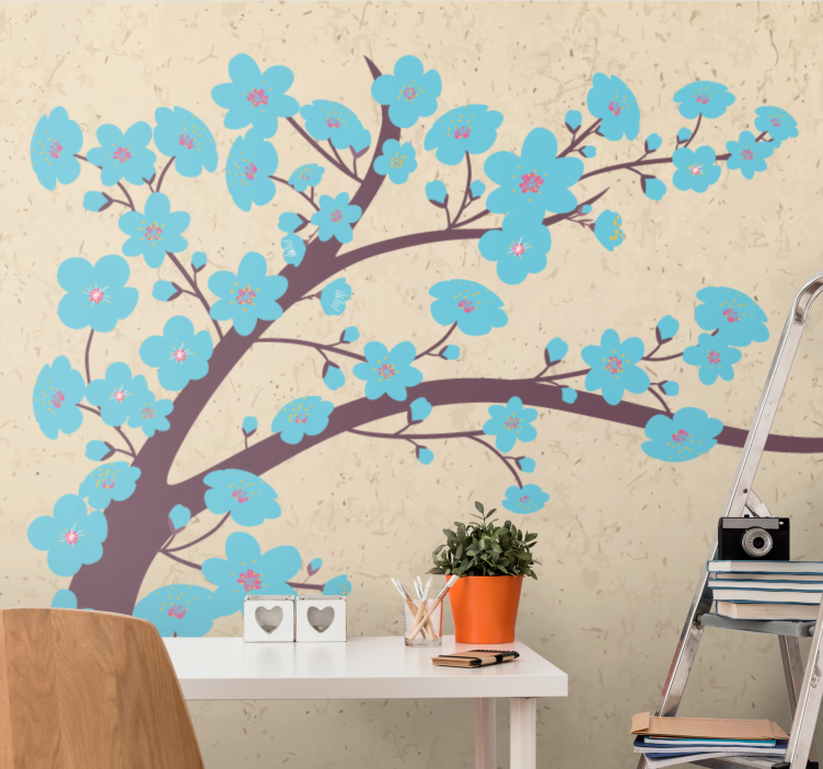 Bloemen foto behang sakura bloem steel - TenStickers