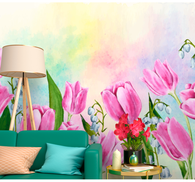 Bloemen foto behang tulpenbloem - TenStickers