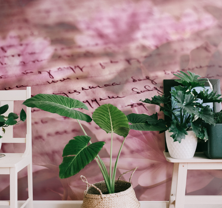 Delicaat bloemenschrift bloemen foto behang - TenStickers