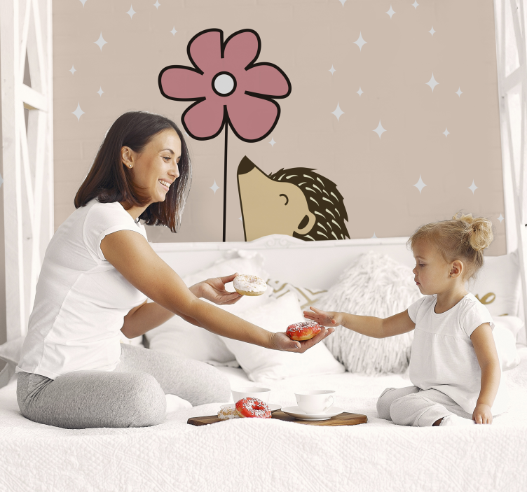 Egel en bloem foto behang dieren - TenStickers