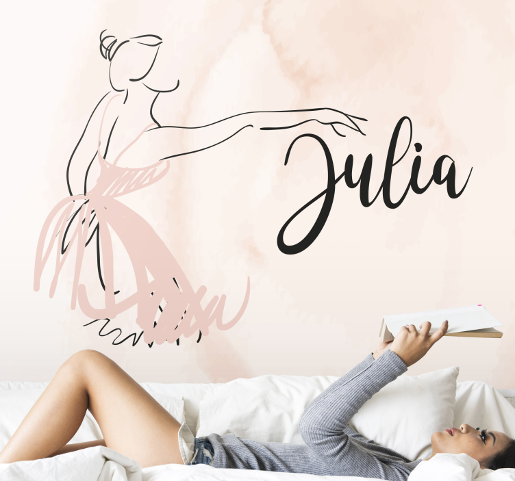 Elegante danseresfiguur fotobehang tekst - TenStickers