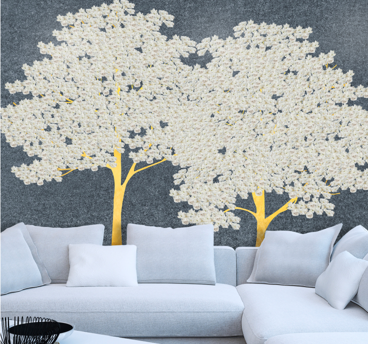 Foto behang bomen elegante boom silhouetten - TenStickers