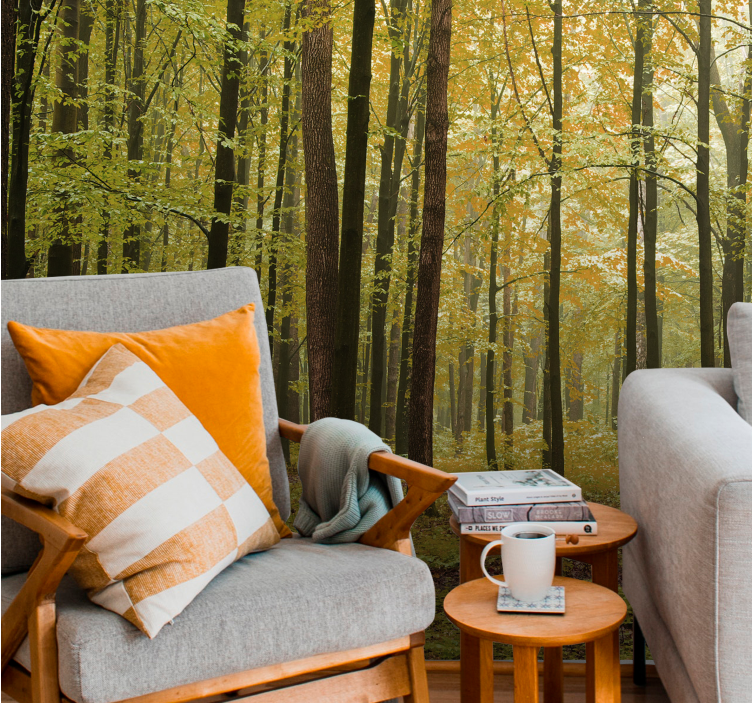 Foto behang bos herfstboslandschap - TenStickers