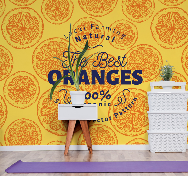 Foto behang dieren de beste sinaasappels natuurlijke teelt - TenStickers