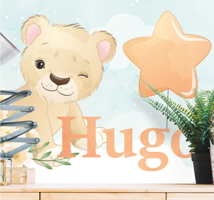 Foto behang dieren schattig leeuwen karakter - TenStickers