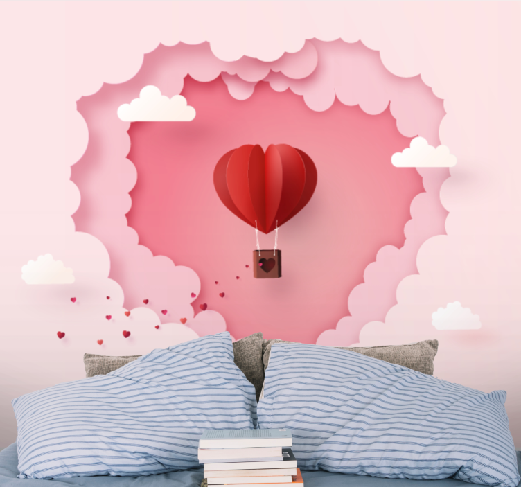 Foto behang liefde hart luchtballon - TenStickers