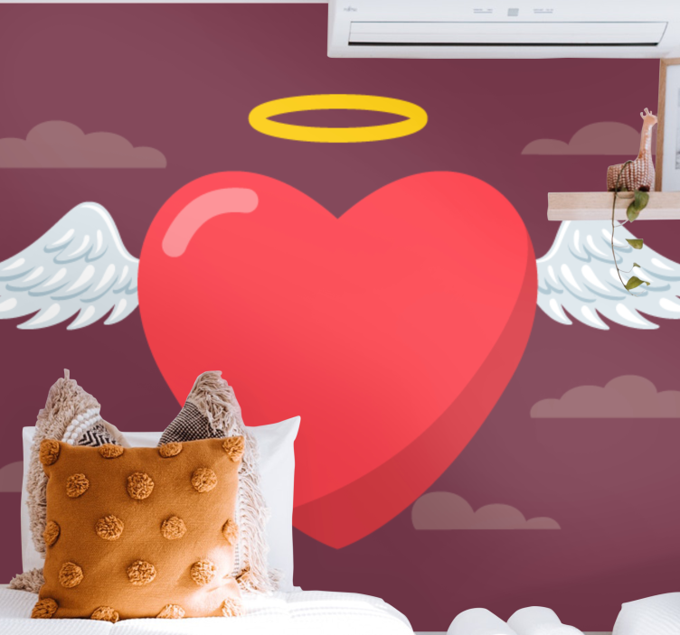 Foto behang liefde hart met vleugels - TenStickers