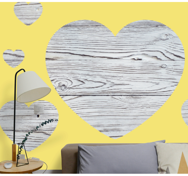 Foto behang liefde houten hartpatroon - TenStickers