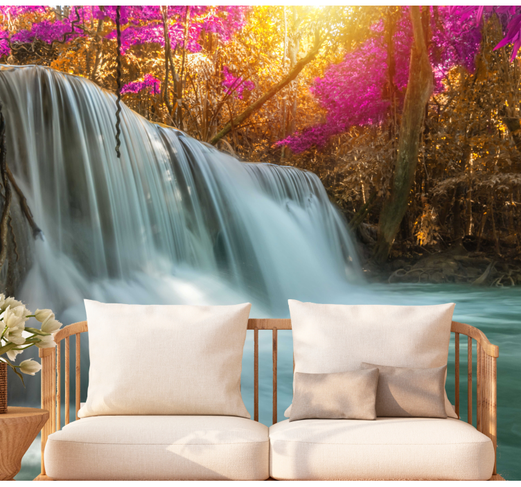 Foto behang waterval grote cascade stroom - TenStickers