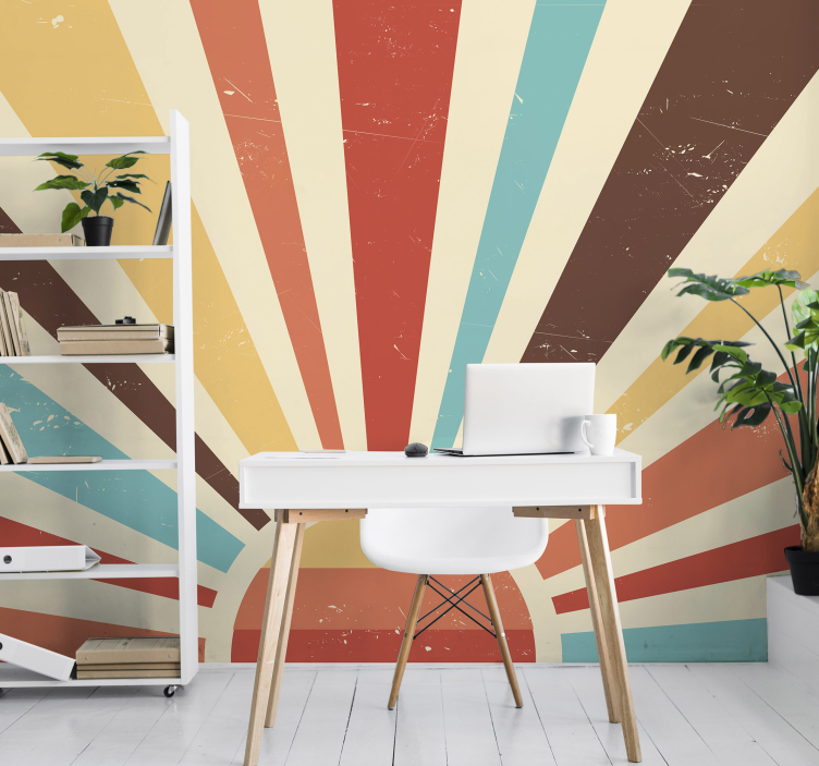 Abstracte vintage zonsondergang fotobehang - TenStickers