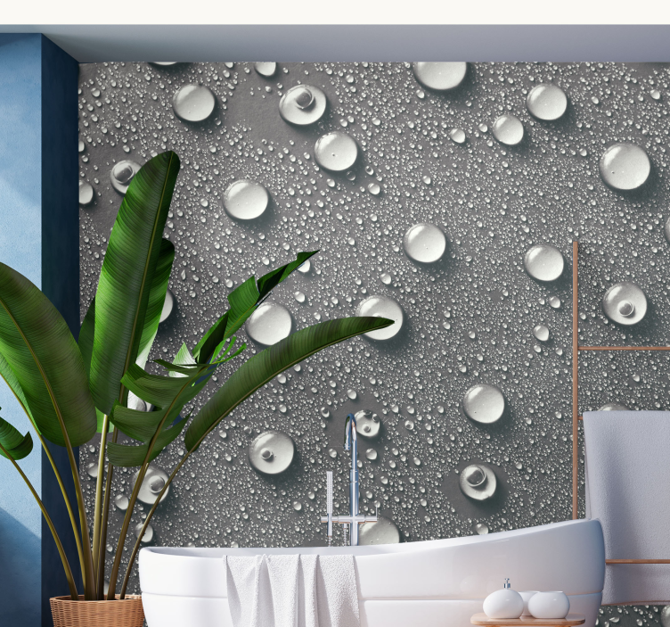 Fotobehang badkamer Badkamer achtergrond met water bubbels Fotowand badkamer achtergrond met water bubbels - TenStickers