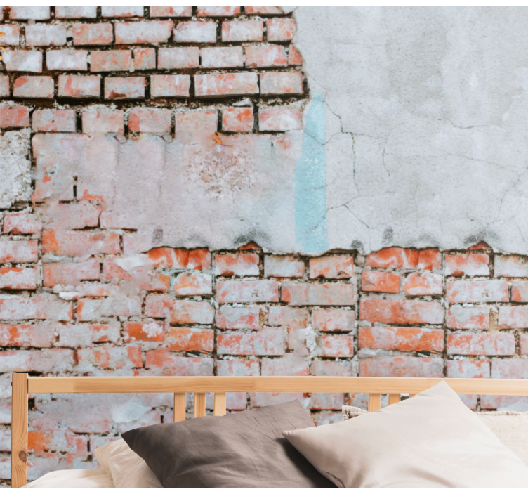 Fotobehang bakstenen met blootgestelde baksteenstructuur - TenStickers