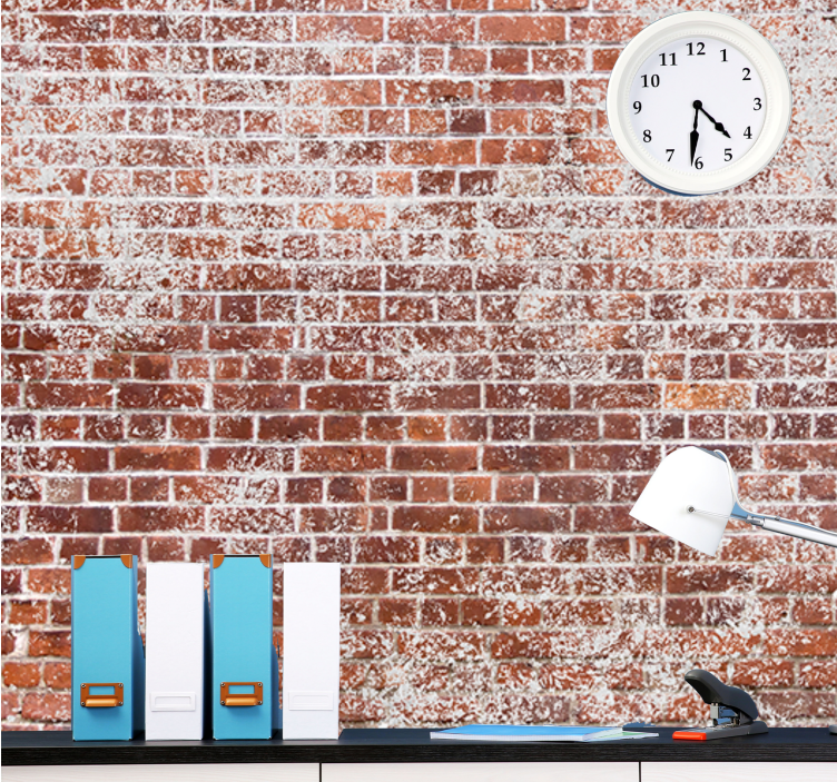 Fotobehang bakstenen textured red wall - TenStickers