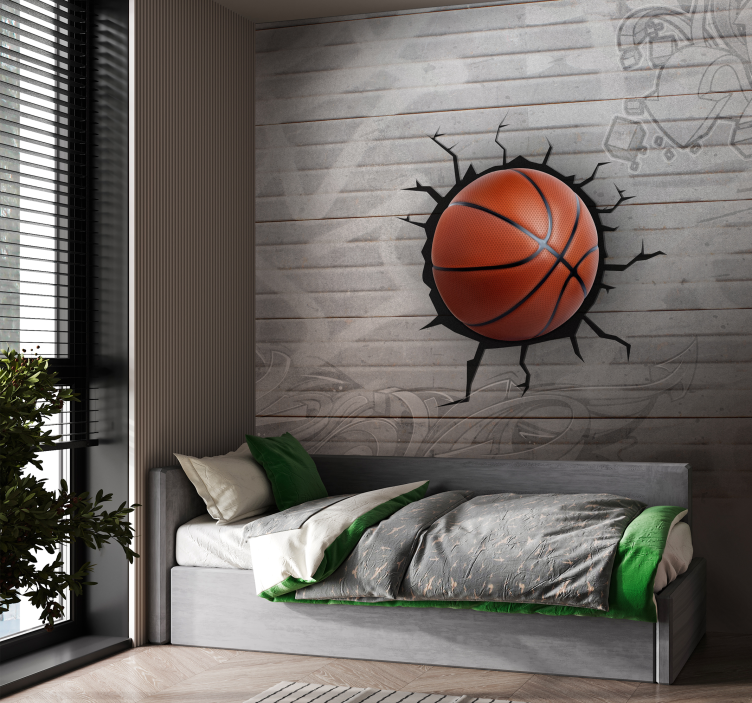 3D behang basketbal graffiti - TenStickers