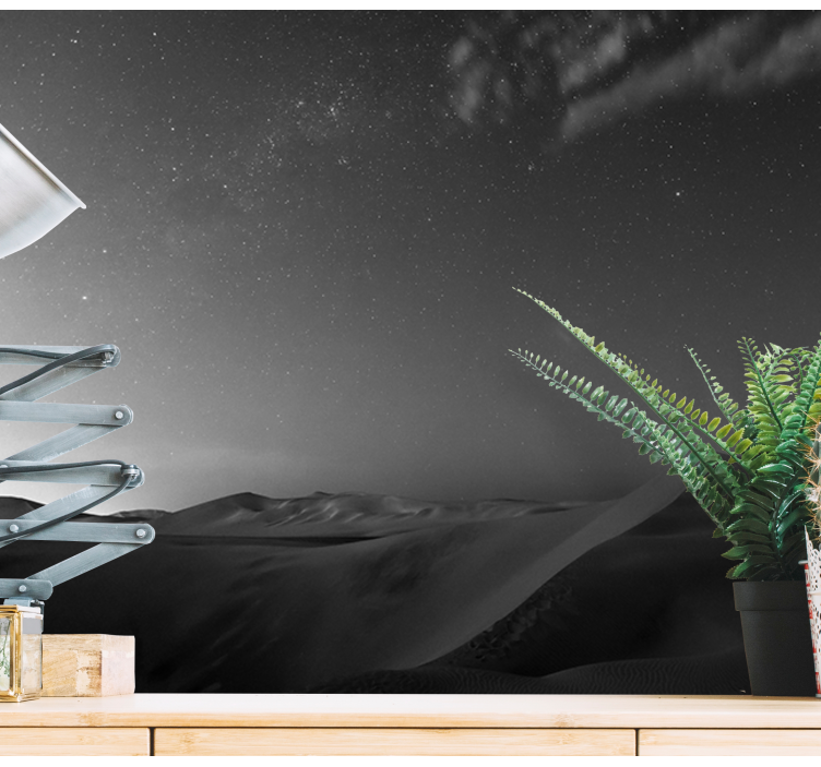 Fotobehang bergen desert dunes nacht - TenStickers