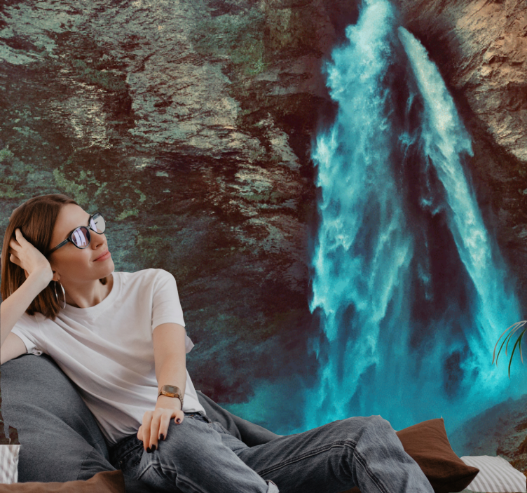 Fotobehang bergen grand waterval perspectief - TenStickers