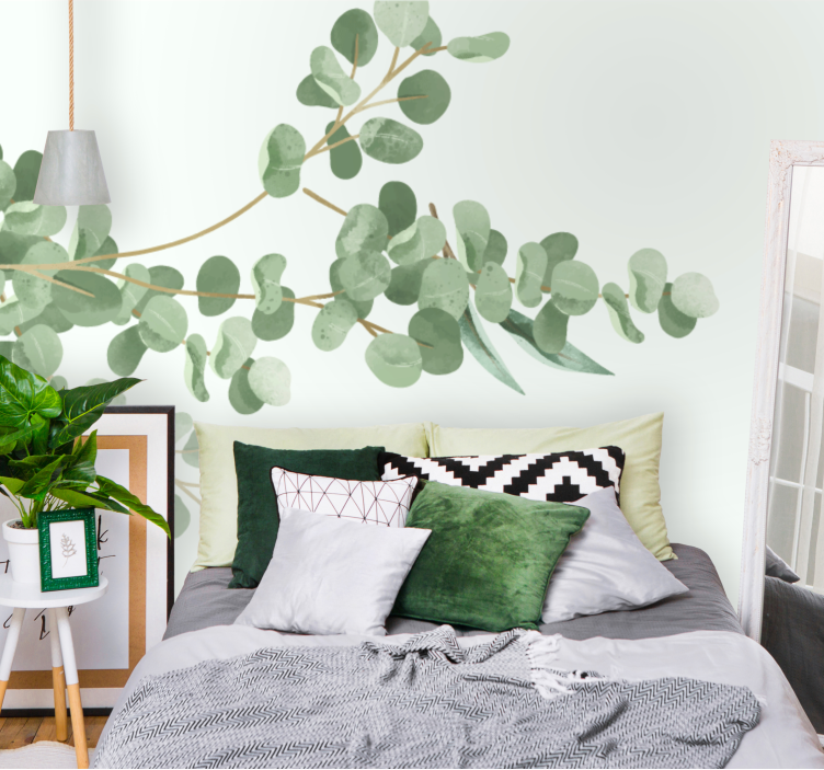Fotobehang bloemen eucalyptusblad arrangement - TenStickers