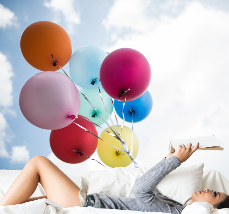 Fotobehang bloemen kleurvolle ballon collectie - TenStickers