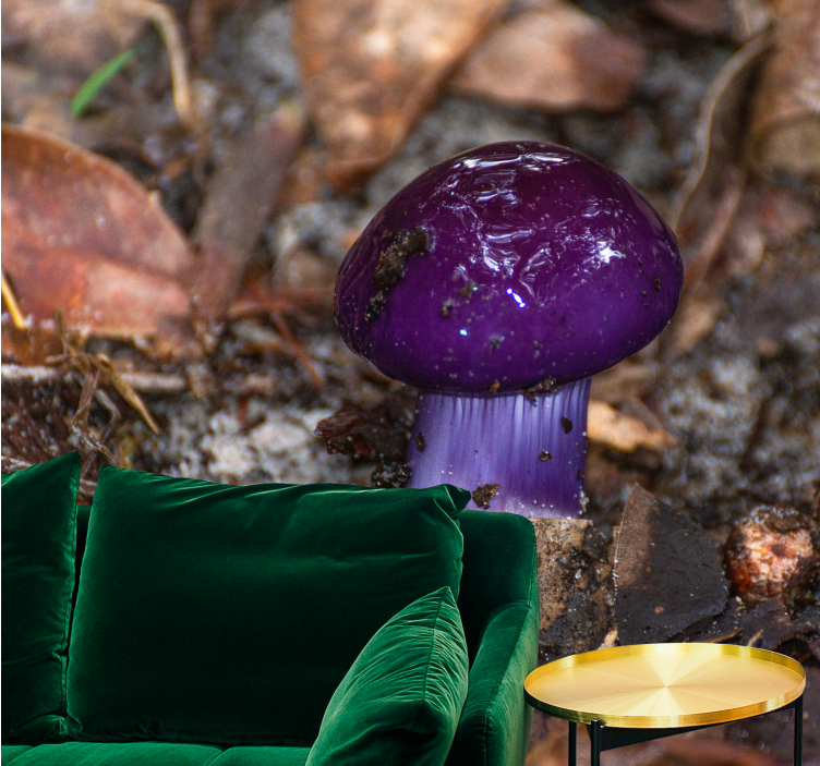 Fotobehang bloemen paarse paddenstoel spruit - TenStickers