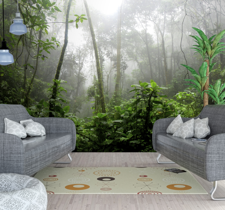 3D behang bos donkere jungle - TenStickers