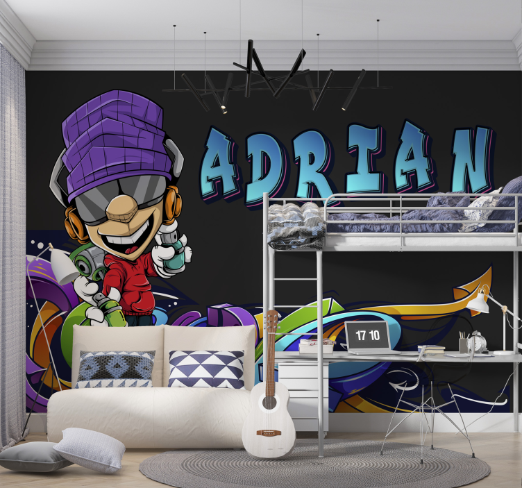 Fotobehang graffiti coole cartoonfiguur - TenStickers