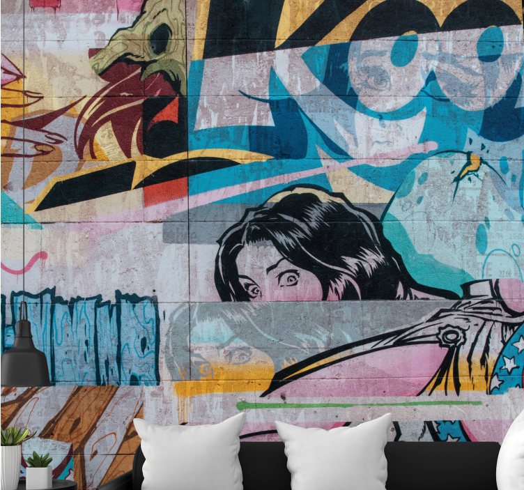 Fotobehang graffiti stedelijke graffiti - TenStickers