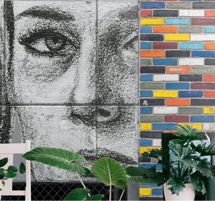 Fotobehang graffiti uniek stedelijk portret - TenStickers