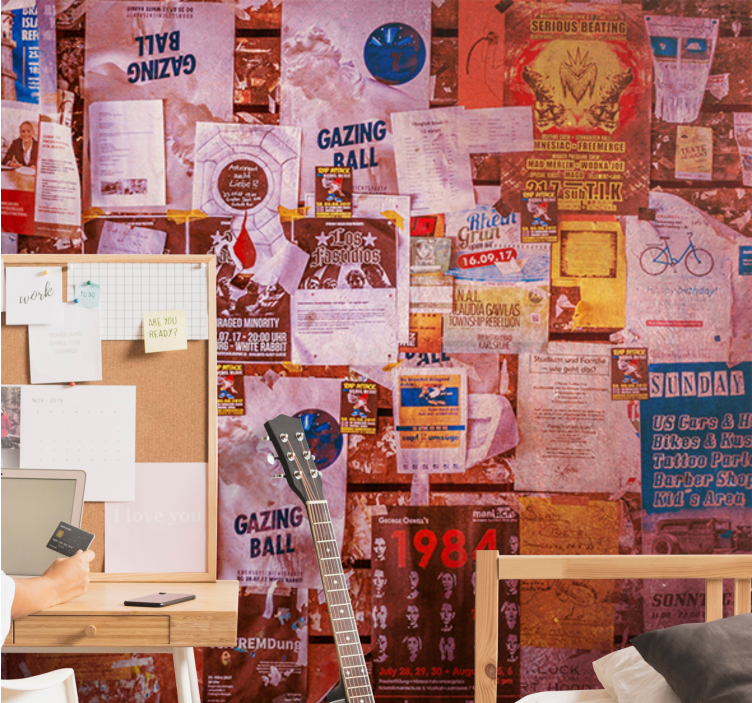 Fotobehang graffiti urban collage poster - TenStickers