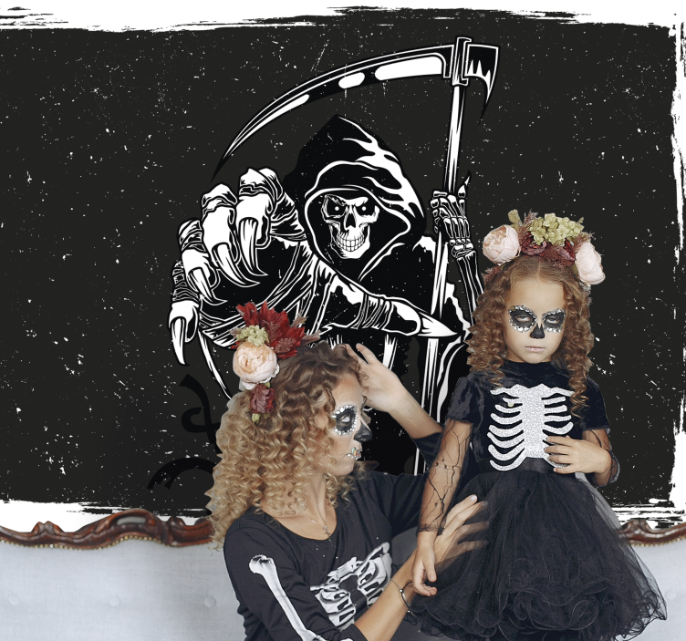 Fotobehang halloween grim reaper illustratie - TenStickers